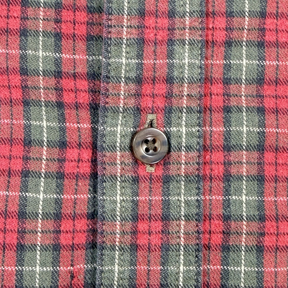 Vintage LL Bean Flannel Long Sleeve Shirt Men's Size L Tall Red‎ Plaid 0WT66 - Picture 10 of 15